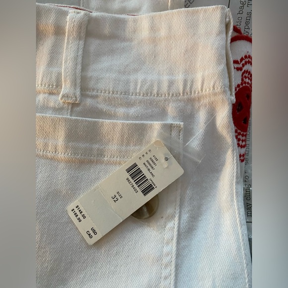 Anthropologie The Colette Scallop-Hem Crop Wide-Leg Jeans by Maeve 32 white new - Picture 5 of 5